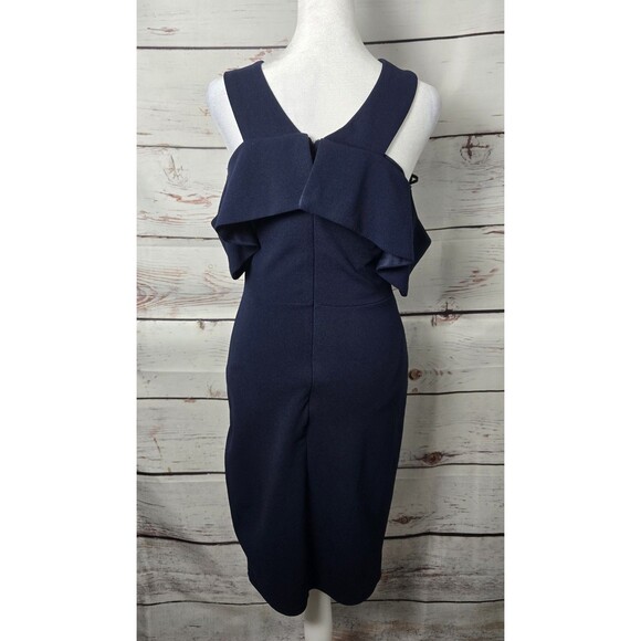 Lulus Womens Dress Size Small Navy Blue Off The Shoulder Bodycon Cityscape - Picture 2 of 8